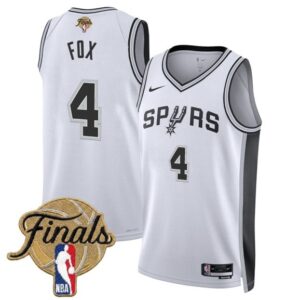 San Antonio Spurs 4 De'Aaron Fox White 2026 Finals Men Jersey