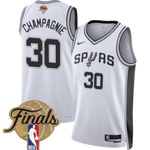 San Antonio Spurs 30 Julian Champagnie White 2026 Finals Men Jersey