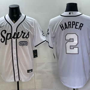 San Antonio Spurs 2 Harper White Baseball Vapor Limited Men Jersey