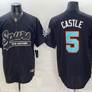 San Antonio Spurs 5 Castle Black Baseball Vapor Limited Men Jersey