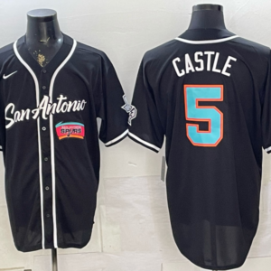 San Antonio Spurs 5 Castle Black Vapor Limited Men Jersey 1