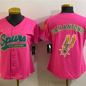 San Antonio Spurs Team Big Logo Pink Youth Jersey
