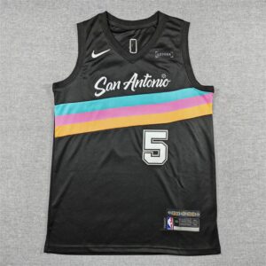 San Antonio Spurs 5 Castle  Black Men Jersey