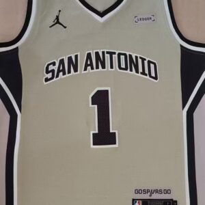 Spurs 1 Victor Wembanyama Grey 2025 City Jordan Men Jersey