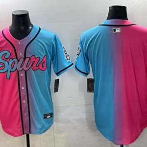 Spurs Blank Blue Pink Split Baseball Vapor Limited Men Jersey