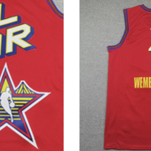 Spurs 1 2025 All Star Red Jordan Men Jersey