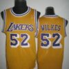 Lakers 52 Jamaal Wilkes Yellow Throwback Men Jersey