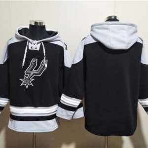 Spurs Blank Black Ageless Must-Have Lace-Up Pullover Hoodie