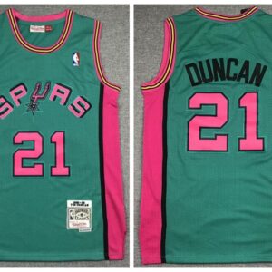 Spurs 21 Tim Duncan Green 1998-99 Hardwood Classics Men Jersey