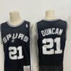 Spurs 21 Tim Duncan Black 1998-99 Hardwood Classics Men Jersey