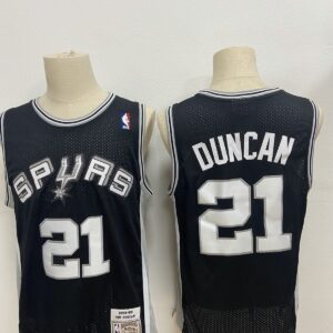 Spurs 21 Tim Duncan Black 1998-99 Hardwood Classics Men Jersey