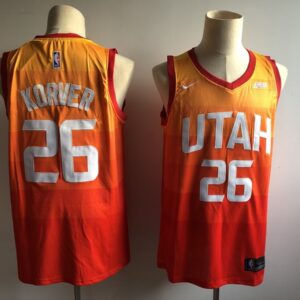 Jazz 25 Kyle Korver Orange 2018-19 City Edition Men Jersey
