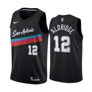 Spurs 12 LaMarcus Aldridge Black 2020-21 City Edition Men Jersey