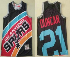 Spurs 21 Tim Duncan Mitchell&Ness Big Face Men Jersey
