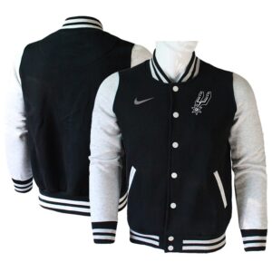 San Antonio Spurs Blank Black Grey Wool Jacket