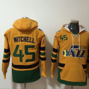 Jazz 45 Donovan Mitchell Yellow Hoodie Sweatshirt