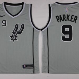 Spurs 9 Tony Parker Grey Men Jersey