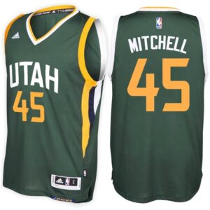 Adidas Utah Jazz 45 Donovan Mitchell Alternate Green 2017 Draft Men Jersey