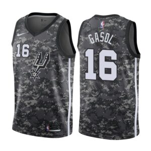 Spurs 16 Pau Gasol Black City Edition Swingman Men Jersey