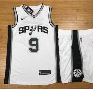Spurs 9 Tony Parker White Swingman Men Jersey With Shorts