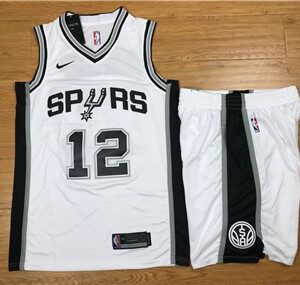 Spurs 12 Lamarcus Aldridge White Swingman Men Jersey With Shorts