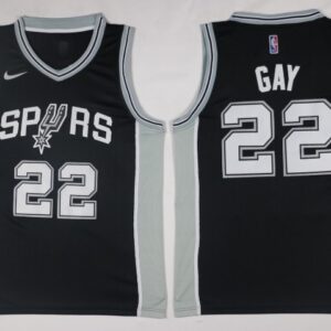 Spurs 22 Rudy Gay Black Men Jersey