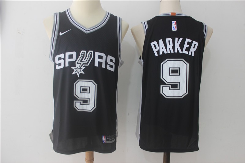 Spurs 9 Tony Parker Black Men Jersey