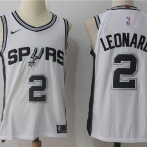Spurs 2 Kawhi Leonard White Men Jersey