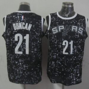 Spurs 21 Tim Duncan Black City Luminous Men Jersey