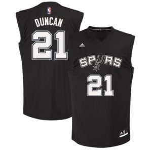 San Antonio Spurs 21 Tim Duncan Adidas Fashion Replica Black Men Jersey