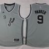 Spurs 9 Tony Parker Grey Youth Jersey