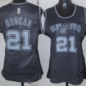 Spurs 21 Tim Duncan Black Rhythm Women Jersey