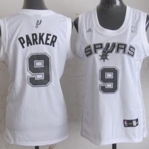 Spurs 9 Tony Parker White women Jersey