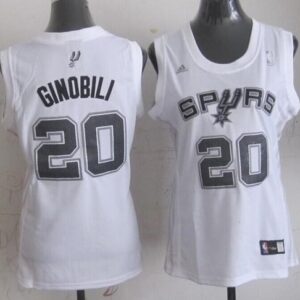 Spurs 20 Manu Ginobili White women Jersey