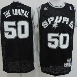 Spurs 50 David Robinson Black The Admiral Nickname Men Jersey