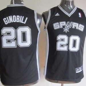 Spurs 20 Manu Ginobili Black Youth Jersey