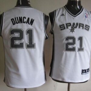 Spurs 21 Tim Duncan White Youth Jersey