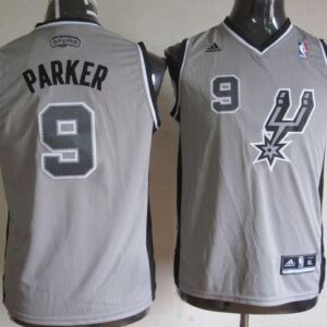 Spurs 9 Tony Parker Grey Youth Jersey