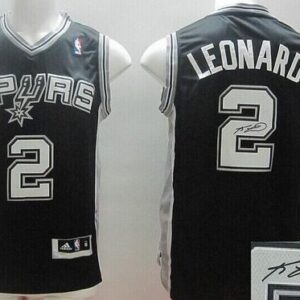 Spurs 2 Kawhi Leonard Black Autographed Men Jersey
