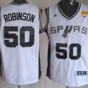 Spurs 50 David Robinson White Finals Patch Revolution 30 Men Jersey