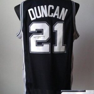 Spurs 21 Tim Duncan Autographed Black Revolution 30 Men Jersey