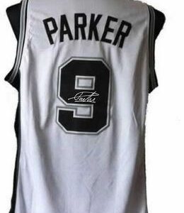 Spurs 9 Tony Parker Autographed White Revolution 30 Men Jersey
