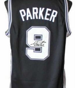 Spurs 9 Tony Parker Autographed Black Revolution 30 Men Jersey