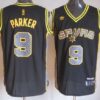 Spurs 9 Tony Parker Black Electricity Men Jersey