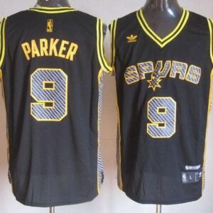 Spurs 9 Tony Parker Black Electricity Men Jersey