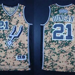 Spurs 21 Tim Duncan Camo Men Jersey