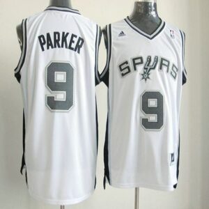 Spurs 9 Tony Parker White Revolution 30 Men Jersey