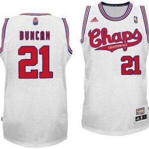 Spurs 21 Tim Duncan White ABA Hardwood Classic Men Jersey
