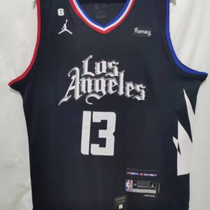 Clippers 13 Paul George Black Jordan Men Jersey