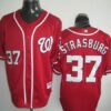 MLB Nationals 37 Stephen Strasburg Red Men Jersey